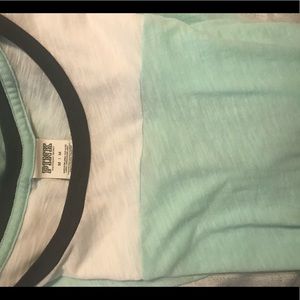 Pink turquoise quarter sleeve tee